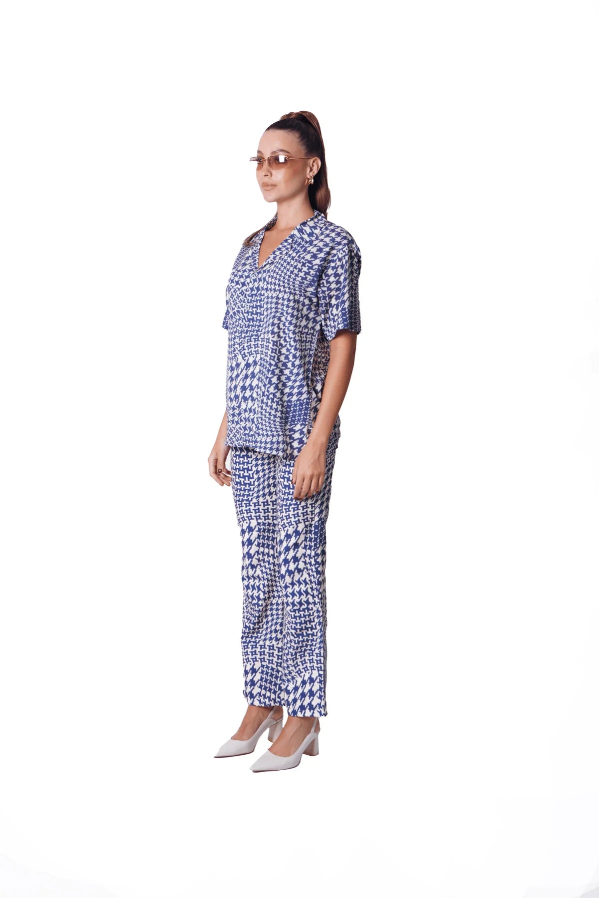 Howdy Pants in Geometrical Blue