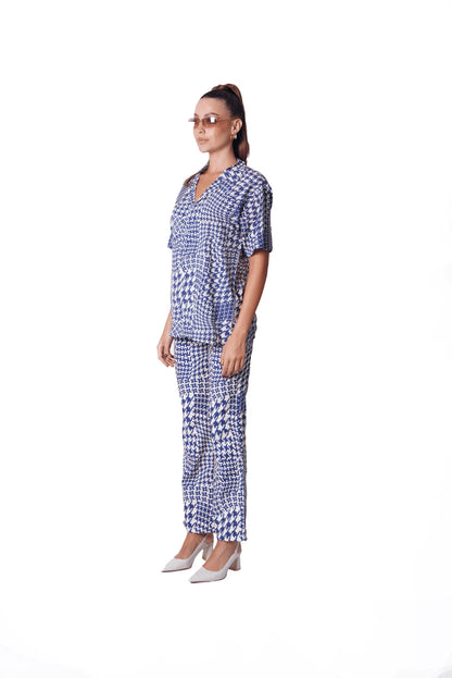 Howdy Pants in Geometrical Blue