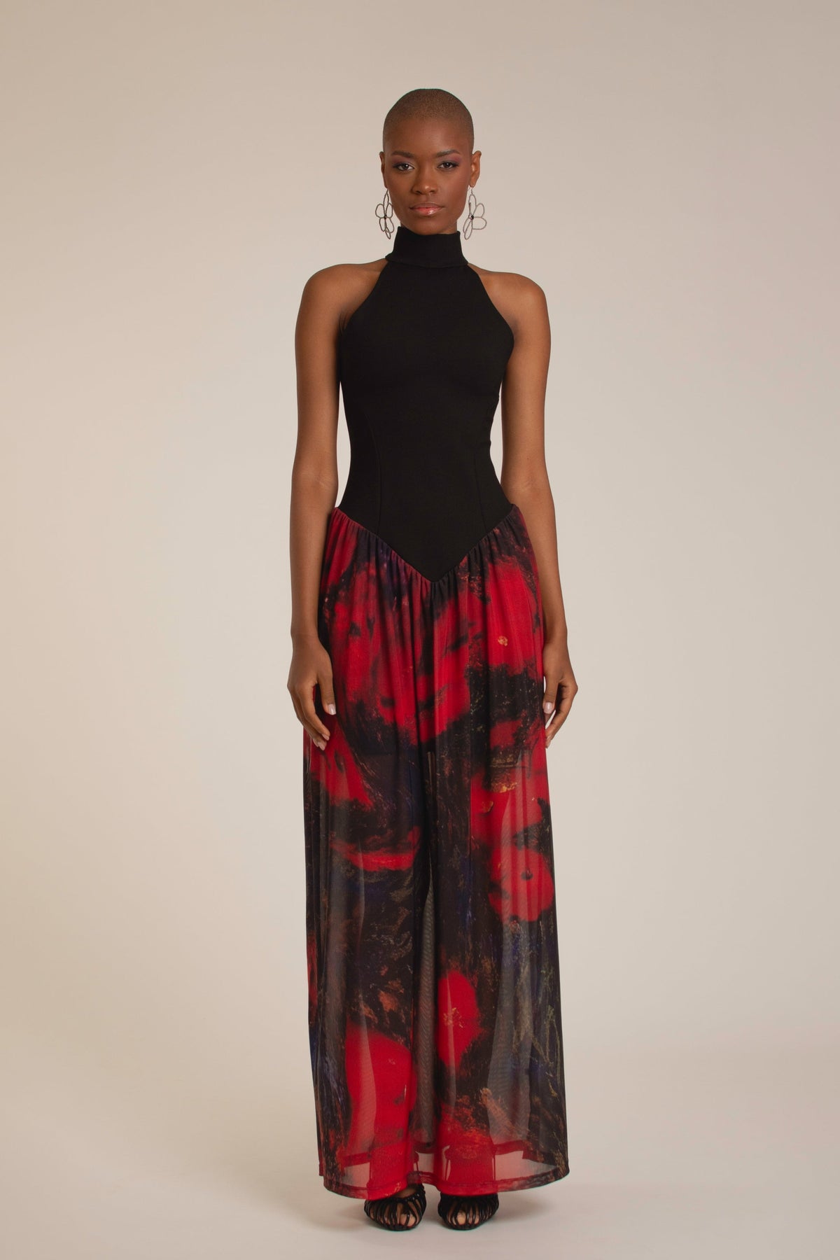 Red Roses Halter Sundress