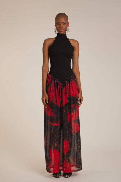 Red Roses Halter Sundress
