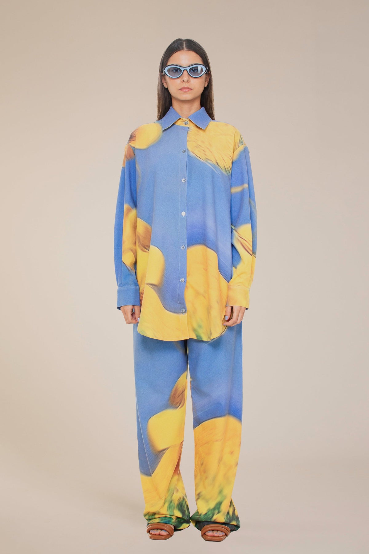 Yellow Flowers Straight Leg Pants