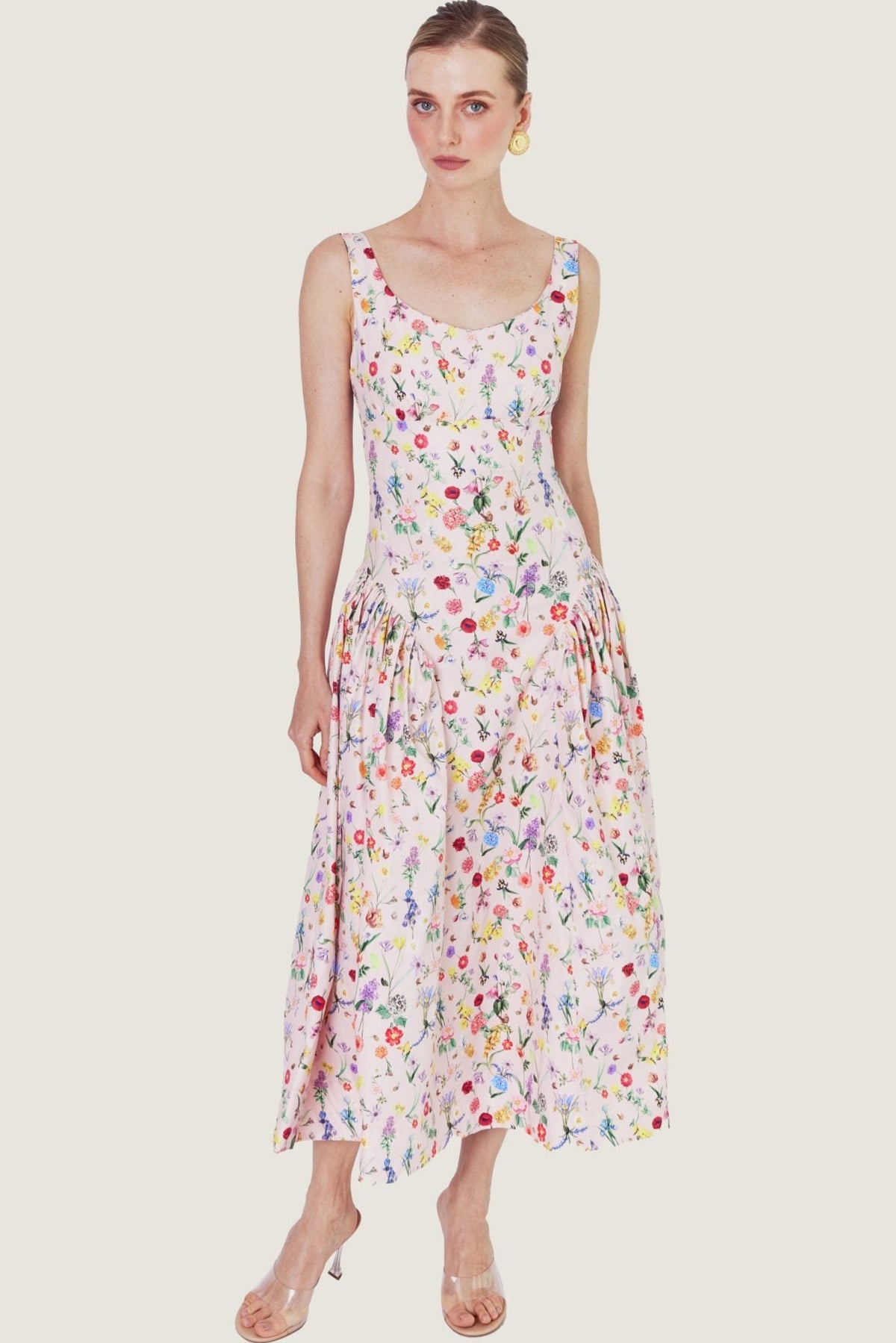 Pink Floral Dawn Midi Dress