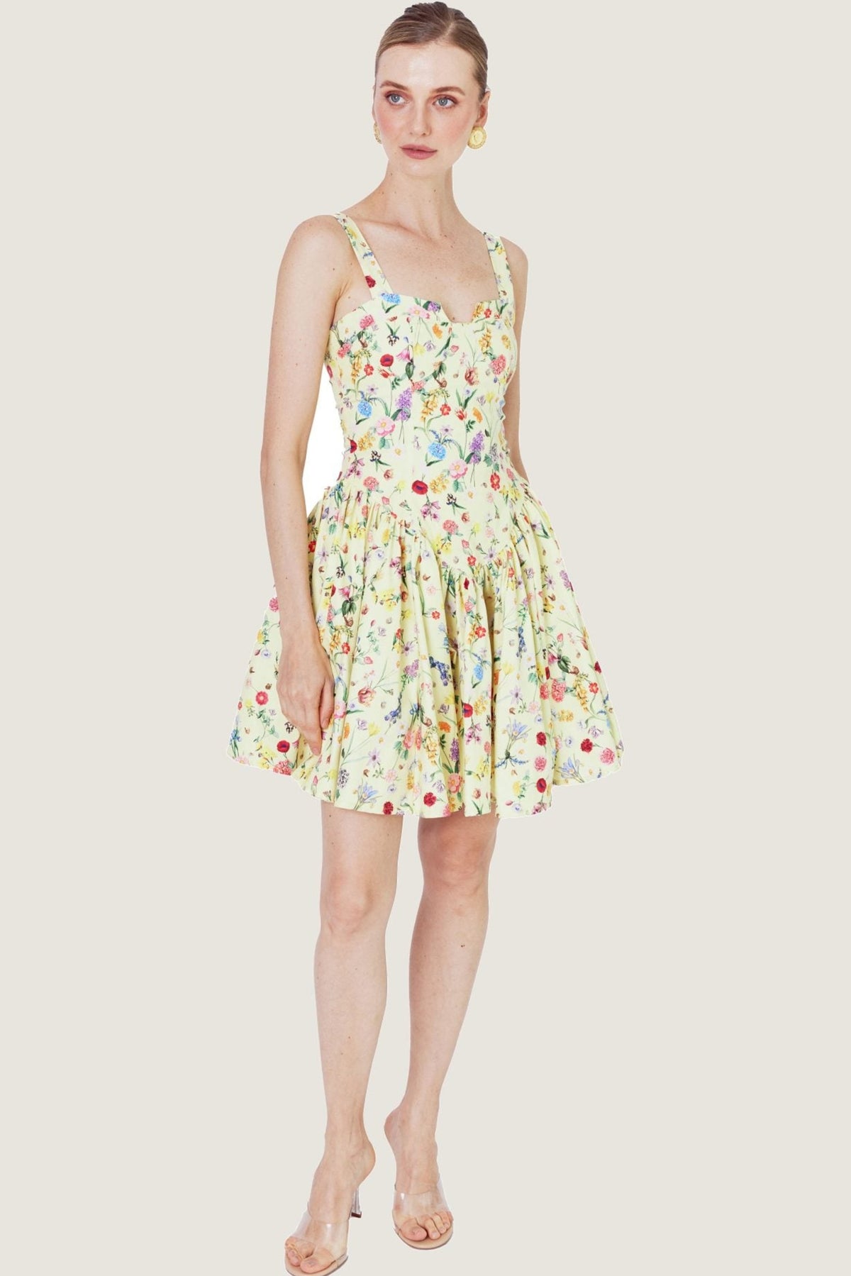 Yellow Blossom Mini Dress
