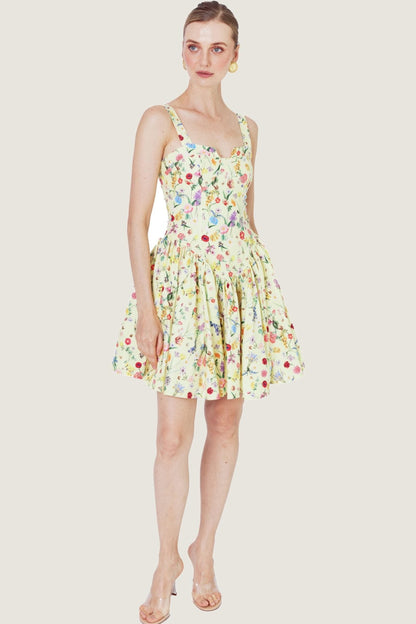 Yellow Blossom Mini Dress