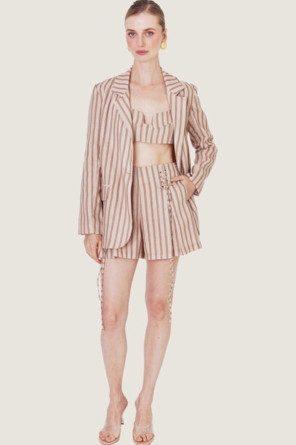 Oakwood Striped Linen Shorts