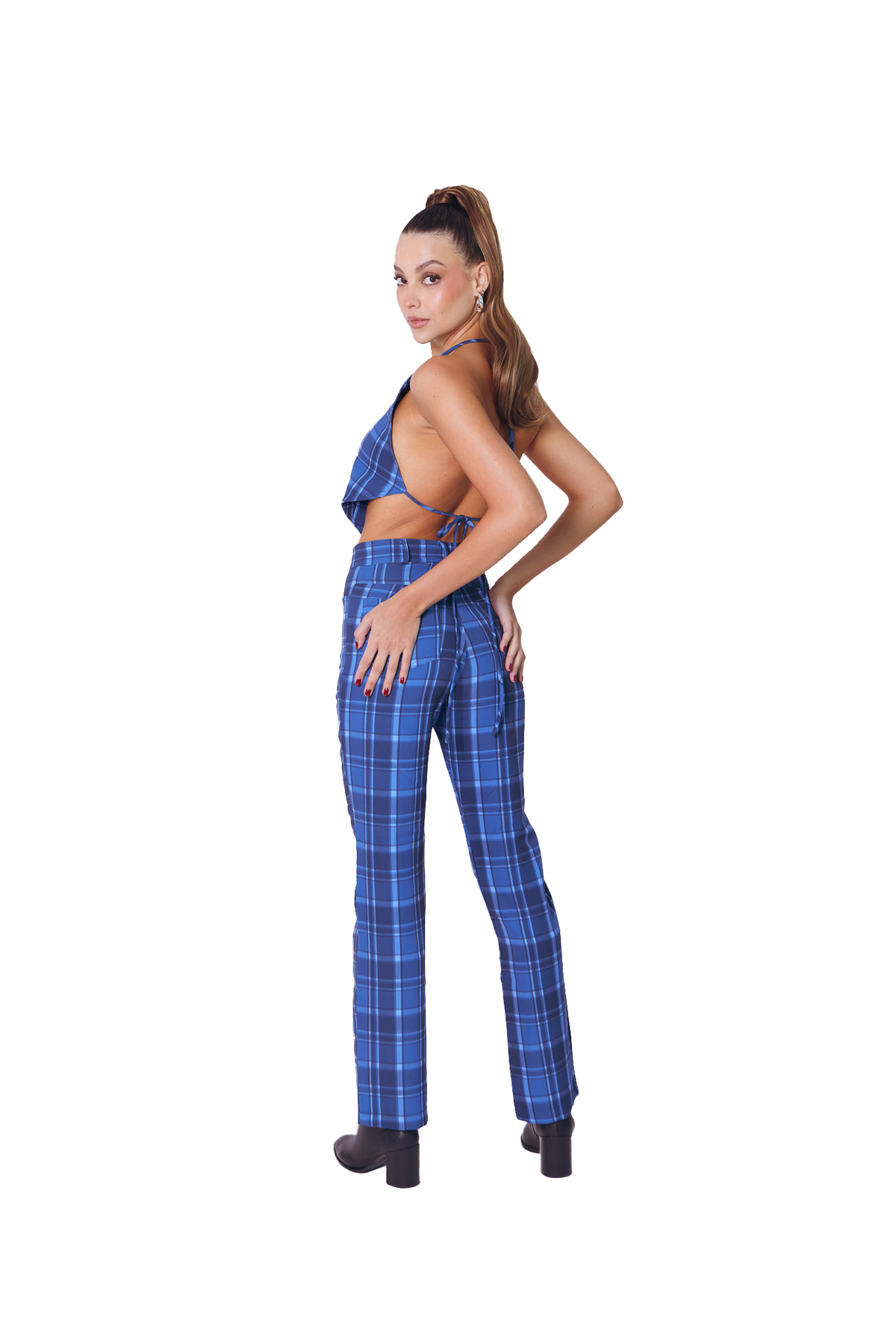 Howdy Pants in Blue Tartan