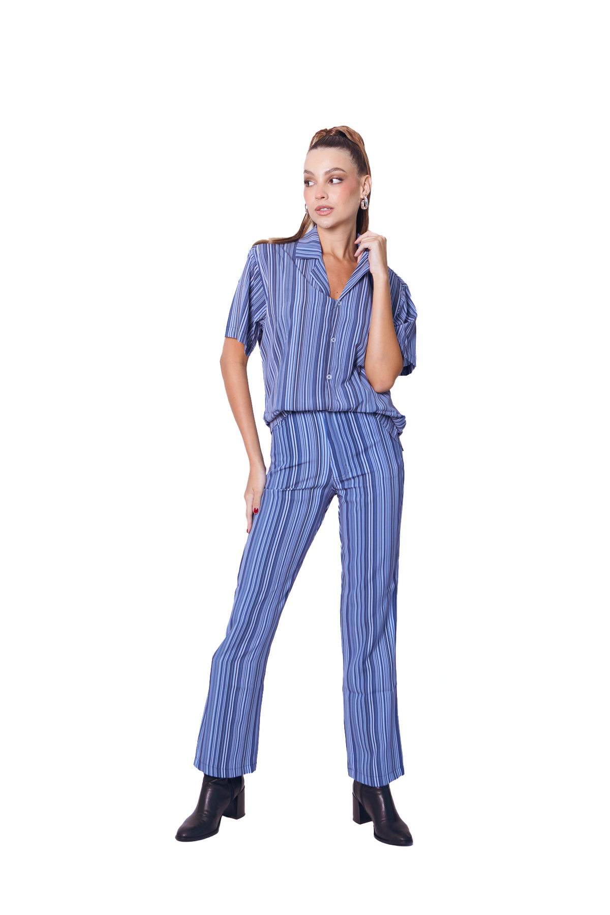 Howdy Pants in Blue Stripes