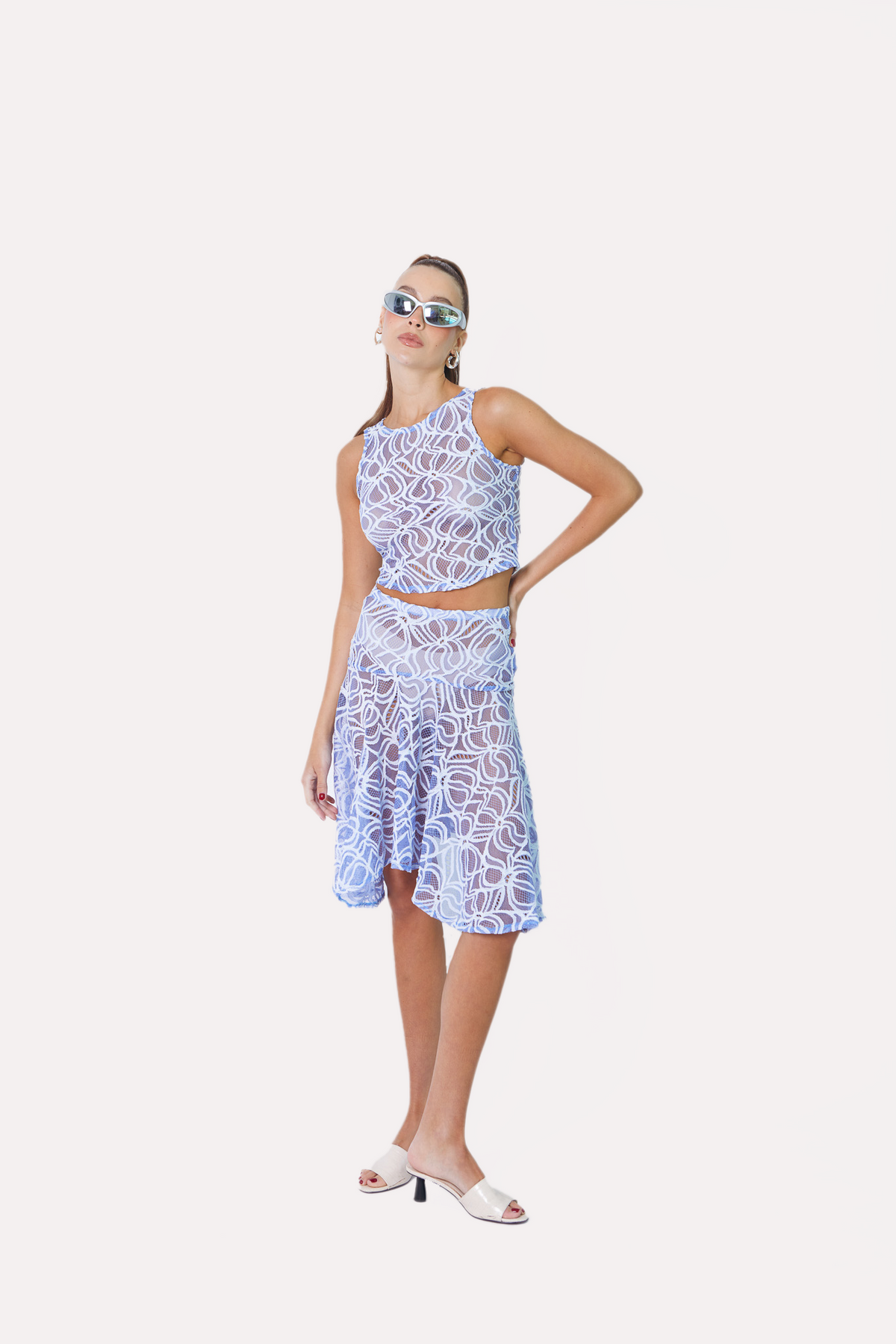 Lover Skirt in White Swirl