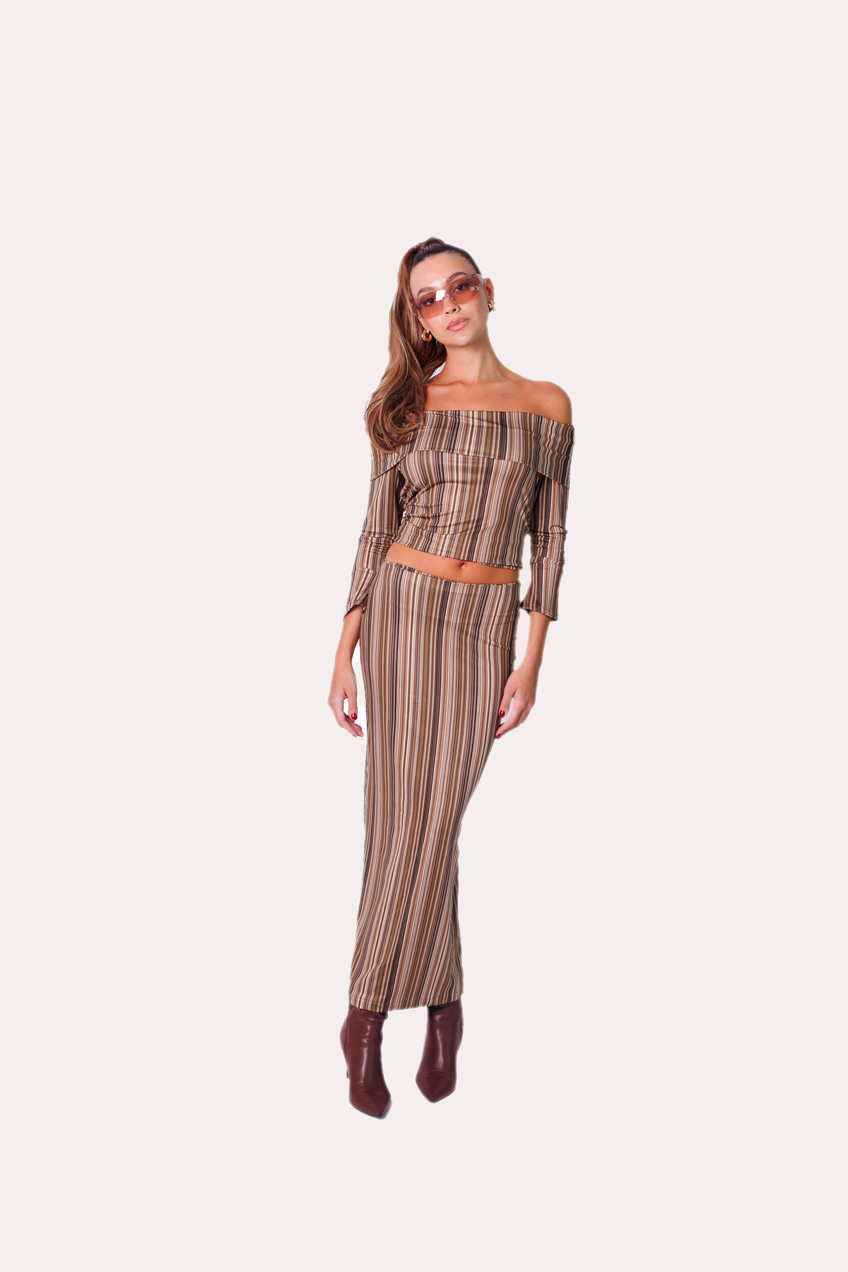 Off Shoulder Top in Dessert Burn
