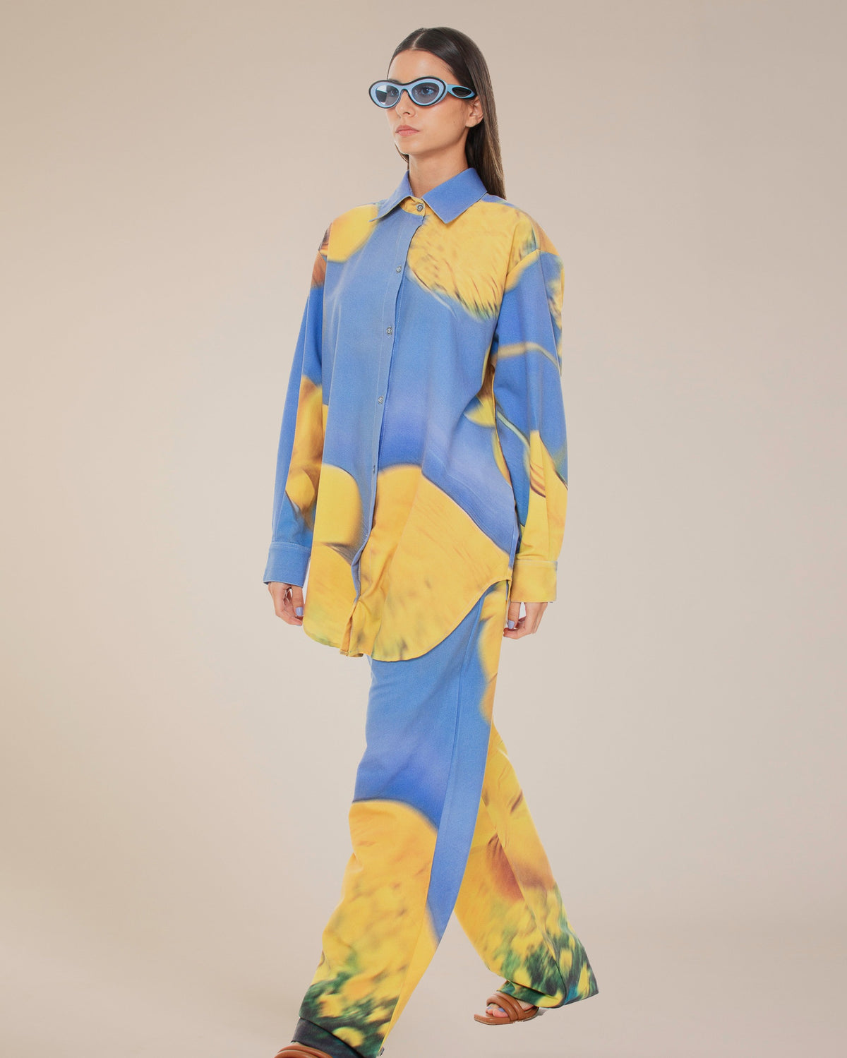 Yellow Flowers Straight Leg Pants