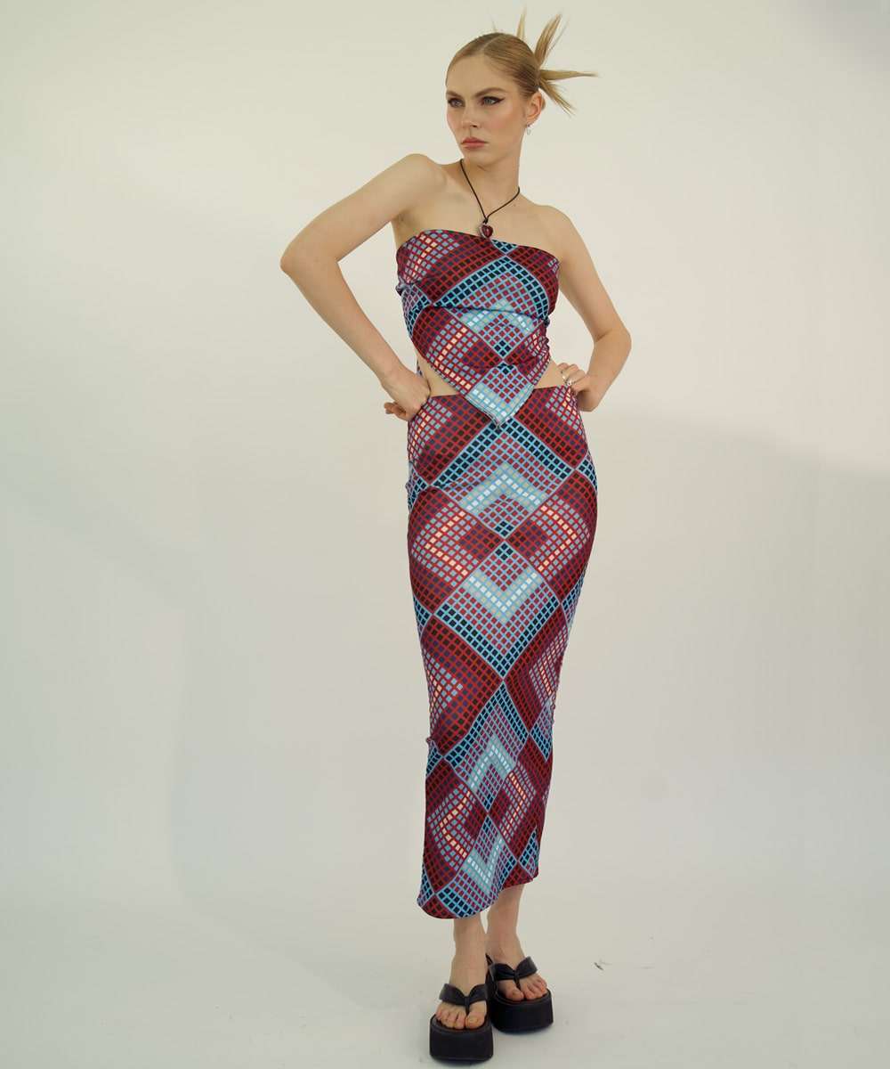 LONG  SKIRT  IN  BLUEPRINT