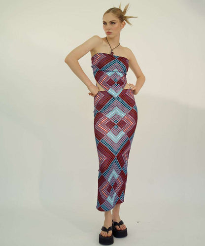 LONG  SKIRT  IN  BLUEPRINT