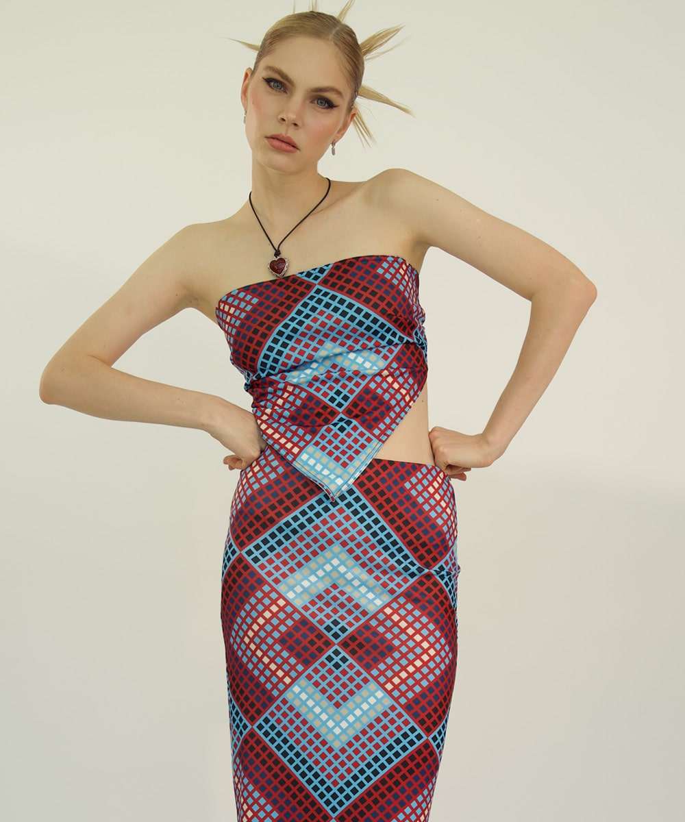 LONG  SKIRT  IN  BLUEPRINT