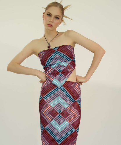LONG  SKIRT  IN  BLUEPRINT