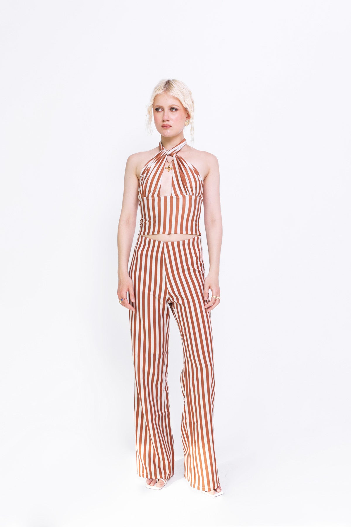 Halter Top in Rusty Stripes