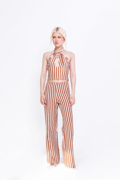Halter Top in Rusty Stripes